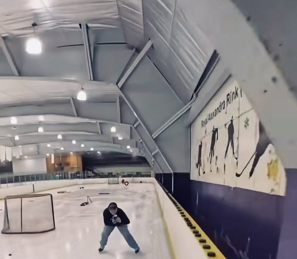 Watching the hockey pucks fall