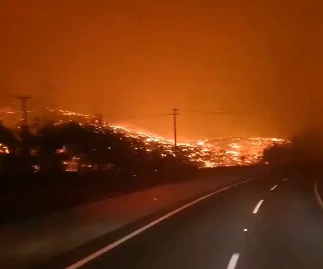 Wildfires in Lirquén Penco Chile