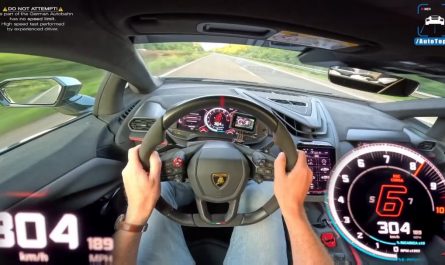 YouTuber AutoTopNL broke his record by going 230mph in a Lamborghini Revuelto on the no speed limit highway, the autobahn, in Germany.