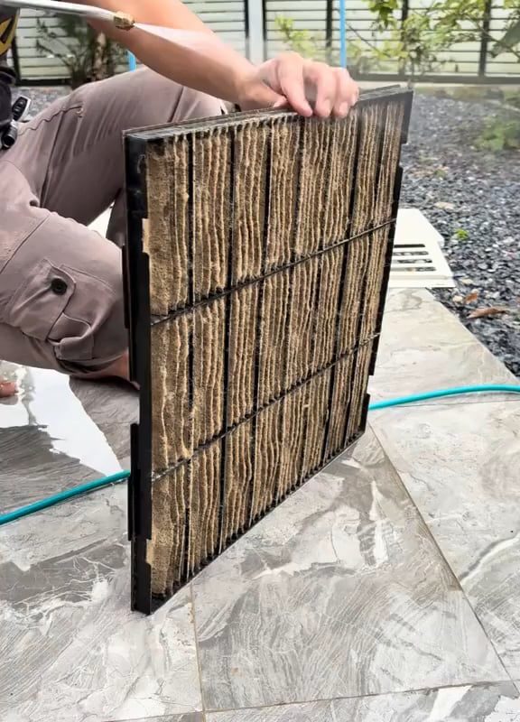 cleaning thick dust from this filter