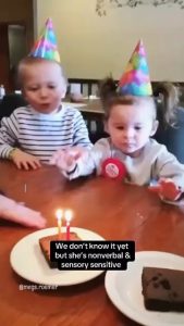 4-year-old boy recognises his autistic sister is getting upset.