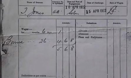 A real wage record issued for a Titanic crew member — dated just days before the ship sank