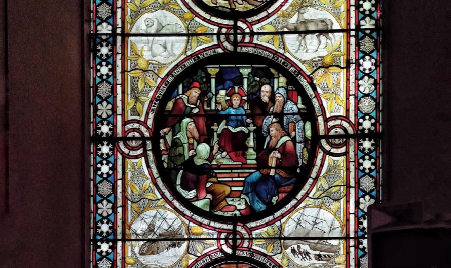 A stained glass window in the church at St Mary’s, Banbury includes depictions of the arctic exploration ship HMS Terror being thrown about by the ice during George Back’s expedition in 1836.