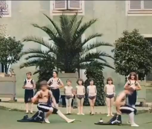 Acrobat 125 years ago in Paris 1896. Colorized and speed adjusted