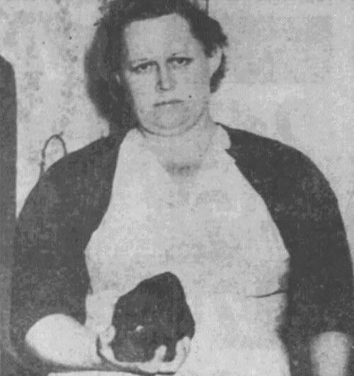 Ann Elizabeth Fowler Hodges, the first documented individual to be hit by a meteorite.