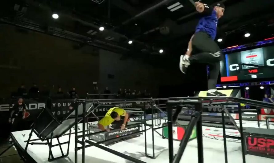 Arnold Schwarzenegger being amazed as competitive tag makes its debut at the Arnold Sports Festival