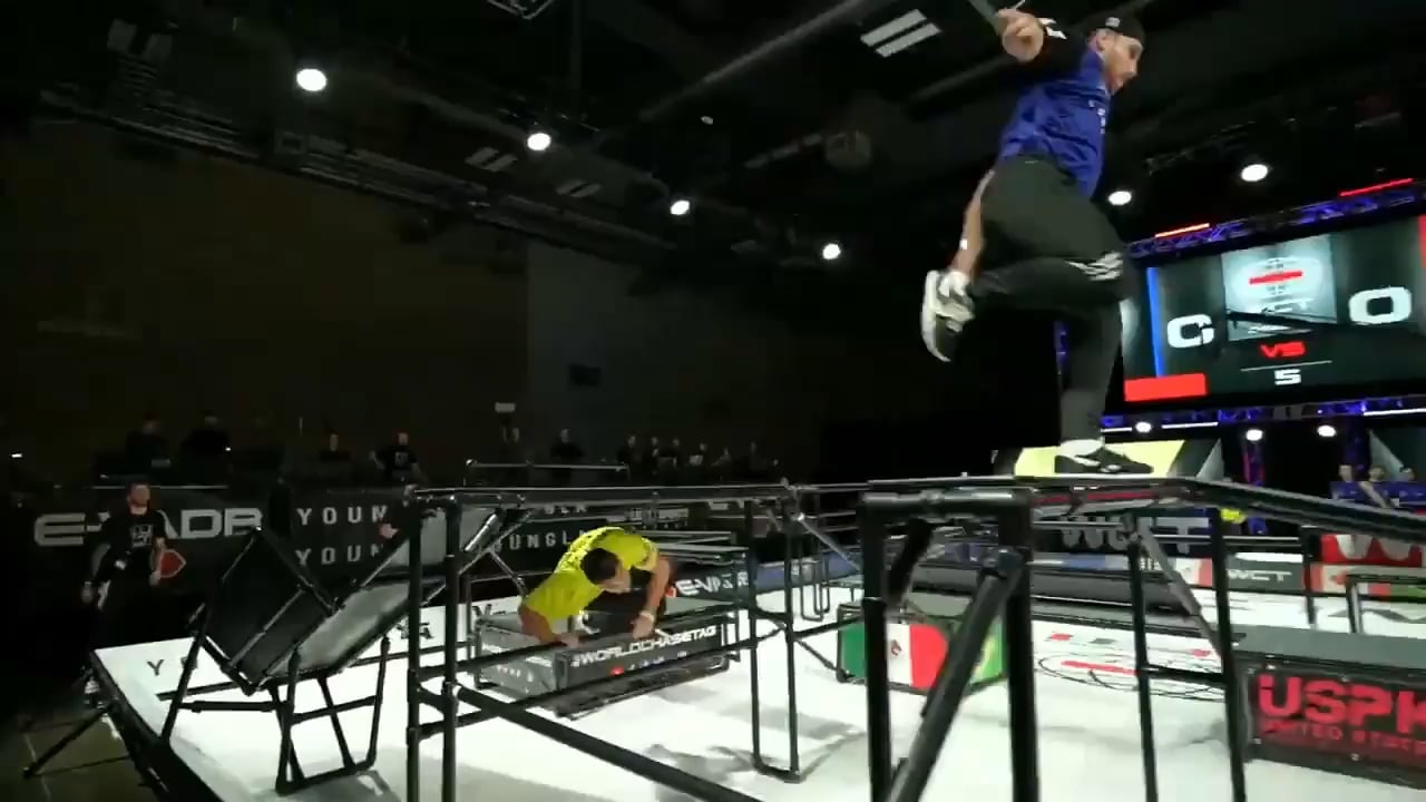 Arnold Schwarzenegger being amazed as competitive tag makes its debut at the Arnold Sports Festival