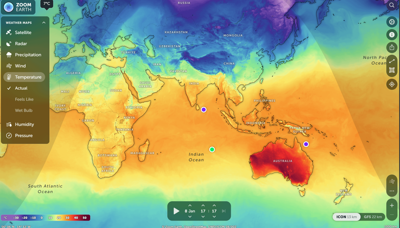 Australia is currently the hottest place on earth... by far