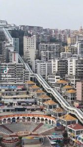 China built a 80 storey escalator through mountainous terrain