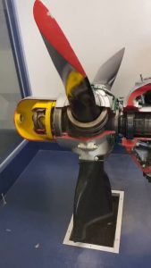 Cutaway of an air-cooled radial aircraft engine (1937)