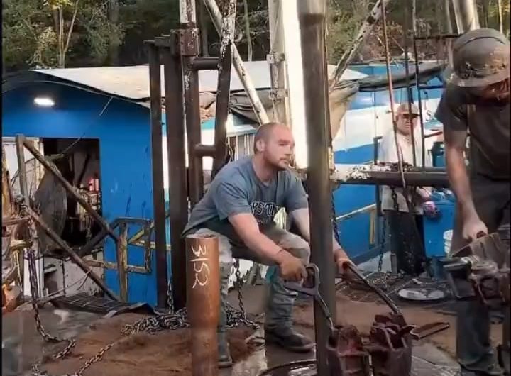 Diligent oil rig workers