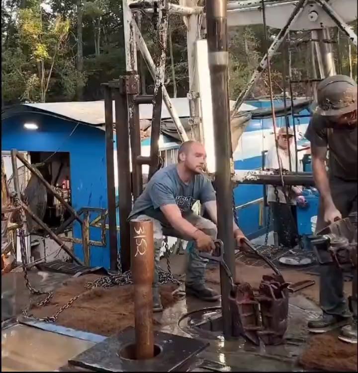 Diligent oil rig workers