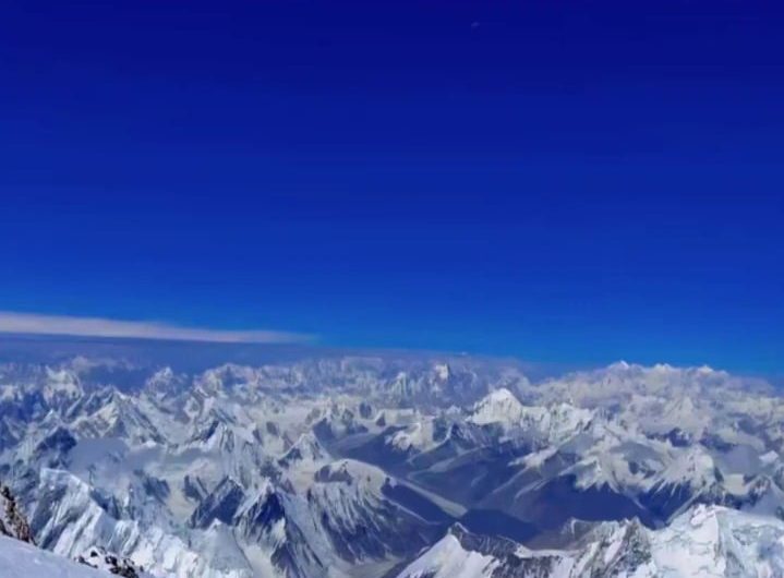 Earth’s curve seen from the top of K2 (Pakistan) at 8,611 meters