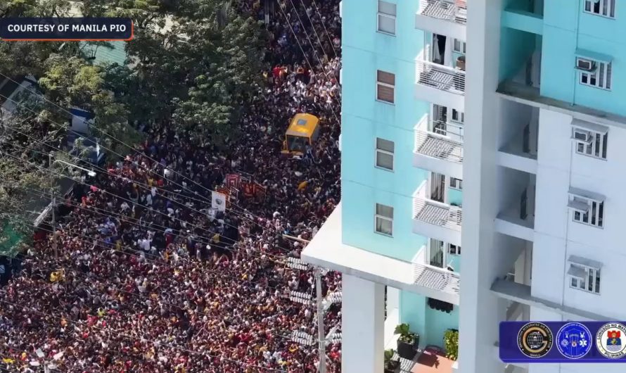 Every January 9th, millions of Filipino devotees participate in a grand procession, often barefoot, as an act of penance and devotion.  The celebration is centered around the Black Nazarene, a 16th-century image of Jesus Christ.