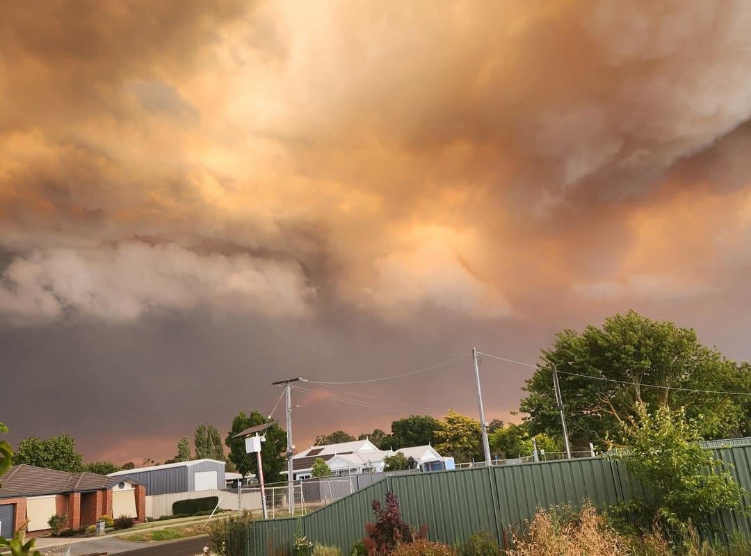 Fires around our house in Australia look like something our or stranger things.