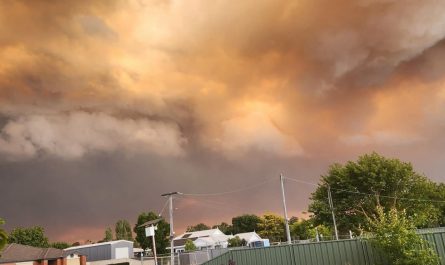 Fires around our house in Australia look like something our or stranger things.