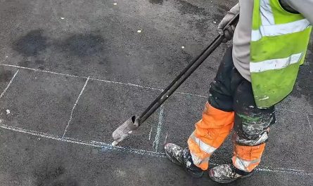 First-person view of precise road marking.