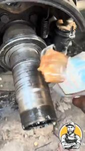 Greasing a wheel bearing
