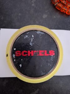 Hockey pucks fit beautifully inside sellotape