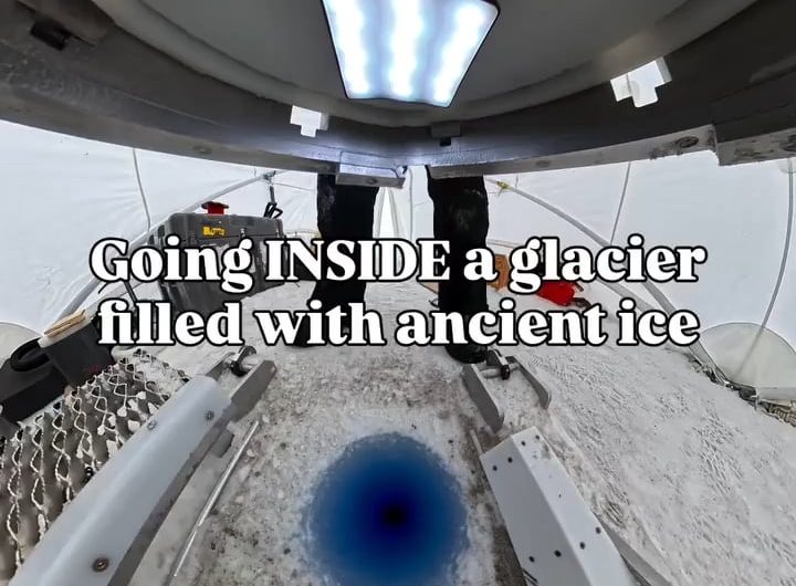 Inside a glacier filled with ancient ice
