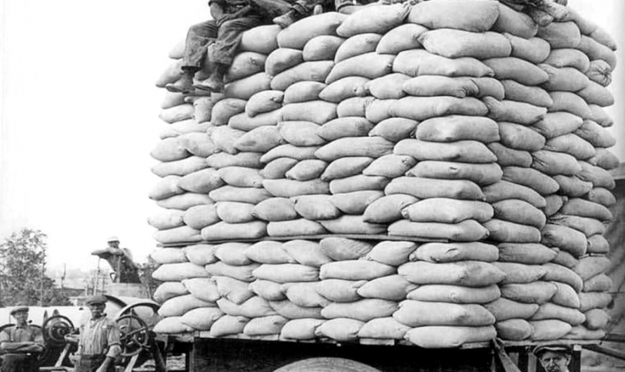 Inventor of the precast pipe trust the engineering of his invention to not be crushed by over 21 tons,  Canada 1920.