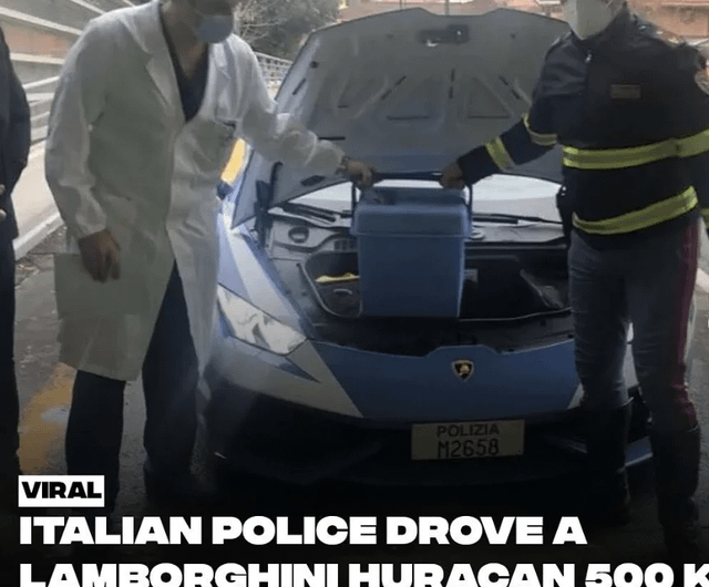 Italian Police delivered Kidney In a Lamborghini for an emergency surgery