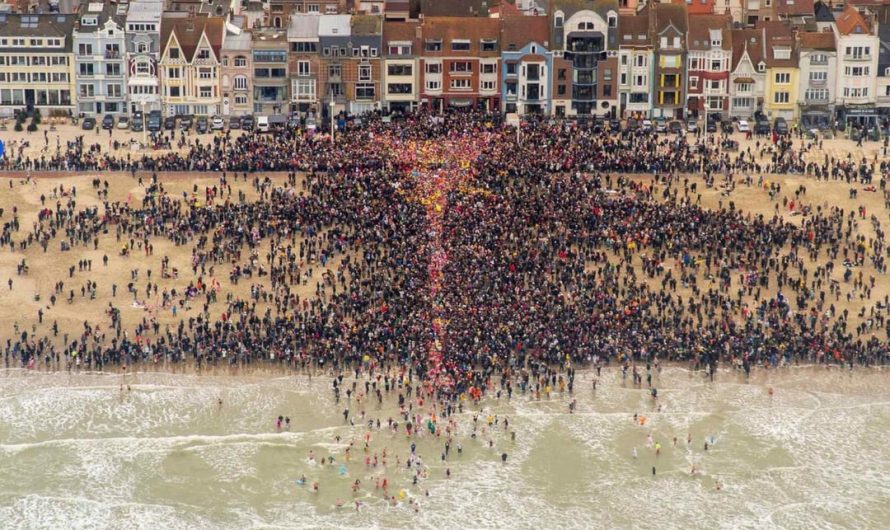 Jan 1 cold swim, Dunkirk, France