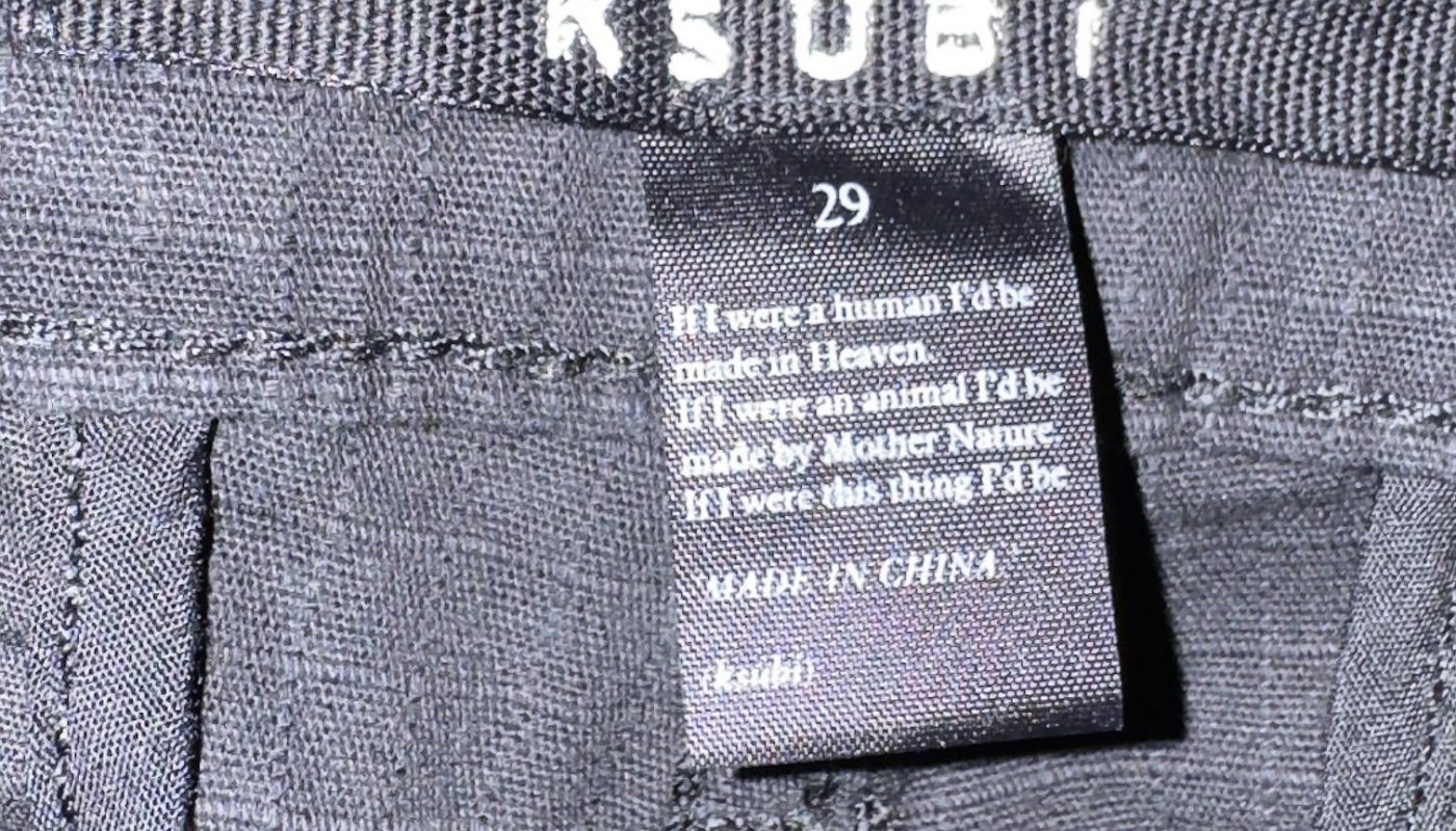 Jeans came with interesting quote.