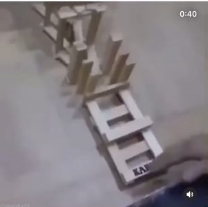Jenga pieces getting knocked over