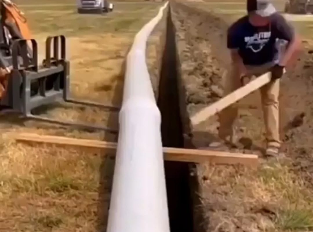 Just laying some pipe.