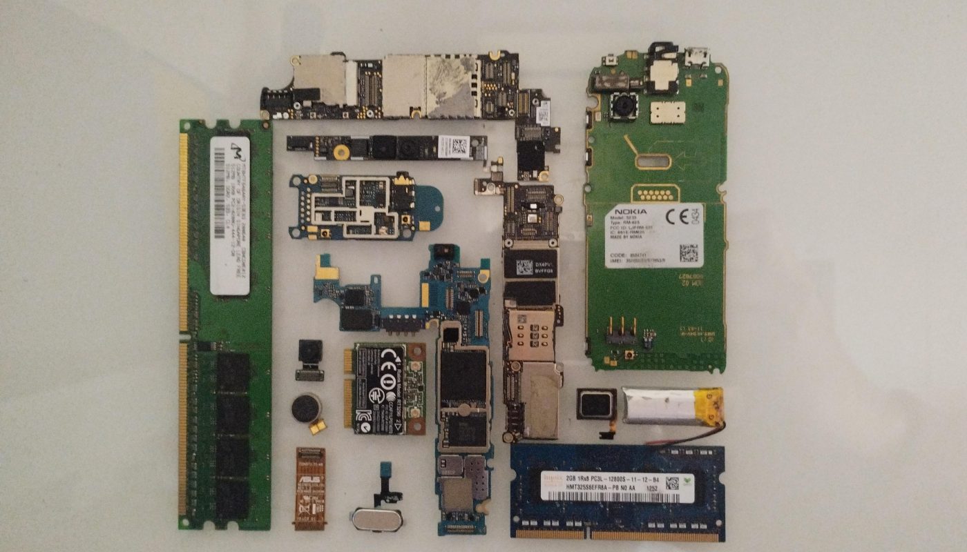 Knolled electronics' insides