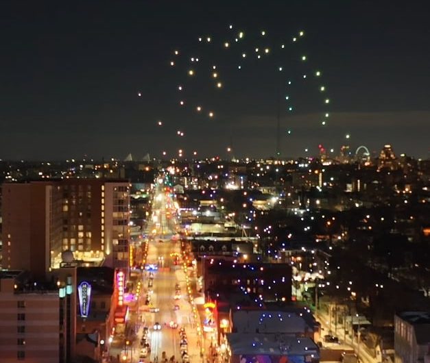Landing sequence after a drone show 2x speed