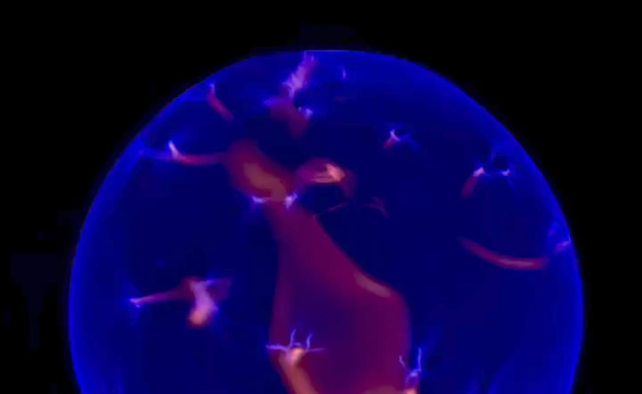 Plasma globe containing argon and nitrogen