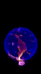 Plasma globe containing argon and nitrogen
