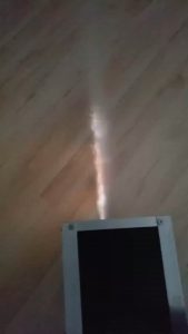 Projecting character holograms on haze created by a fog machine