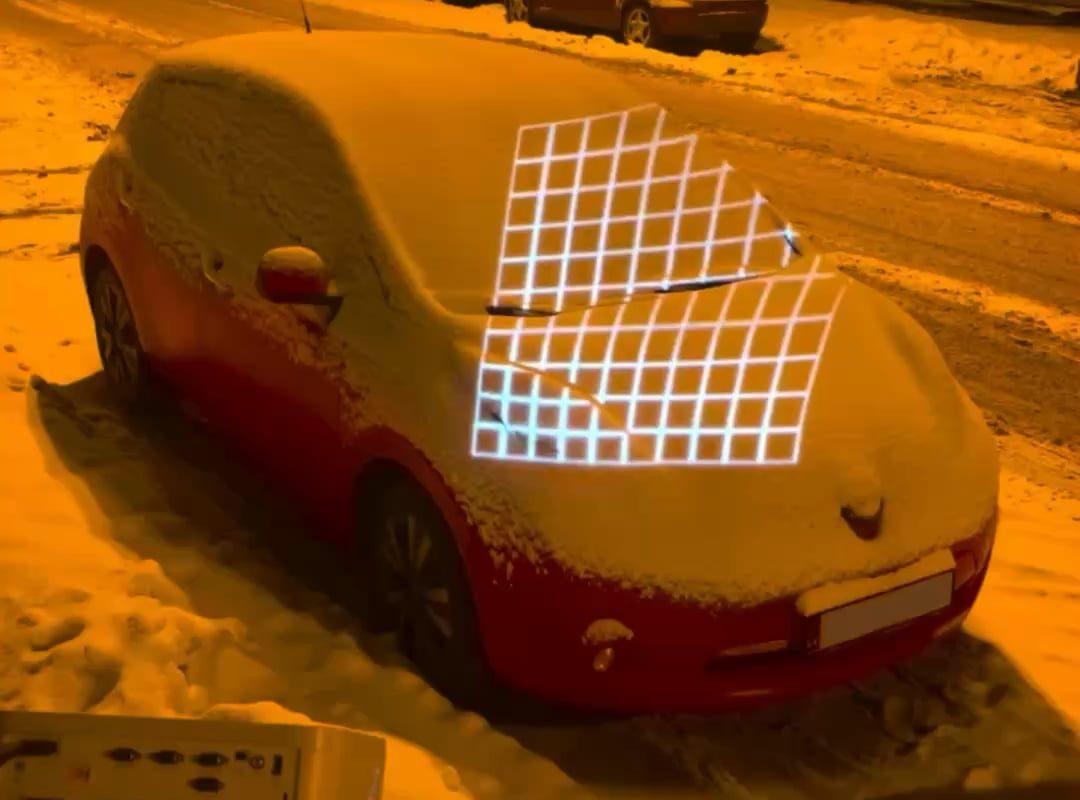 Projection mapping on a parked car