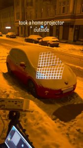 Projection mapping on a parked car