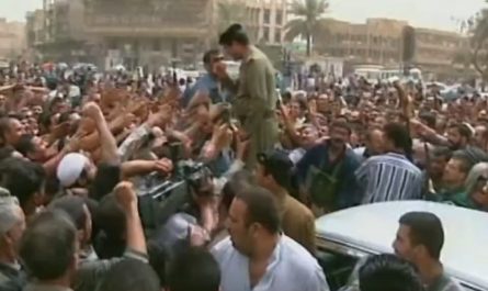 Rare footage of Saddam Hussein just before the Fall of Baghdad.