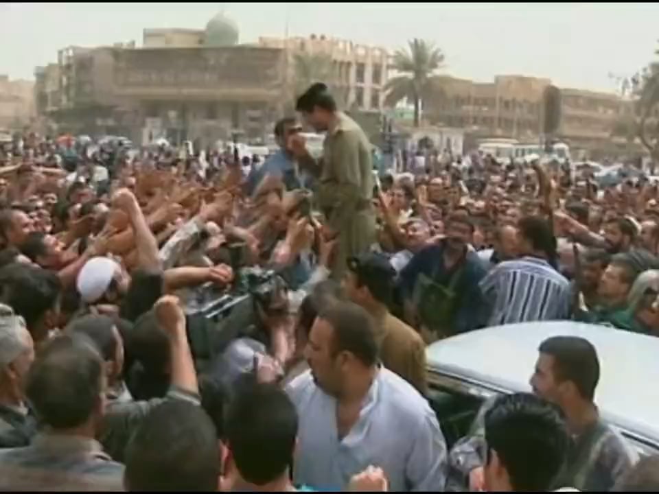 Rare footage of Saddam Hussein just before the Fall of Baghdad.