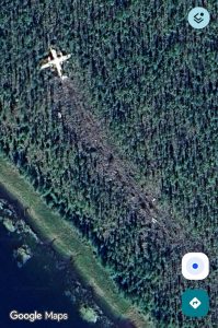 Russian plane crash visible from Google Maps