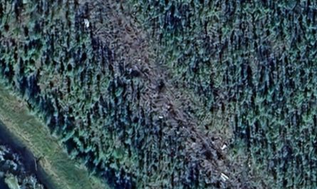 Russian plane crash visible from Google Maps
