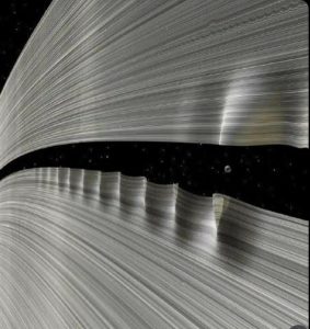 Saturn's A ring being shaped by the moon Daphnis