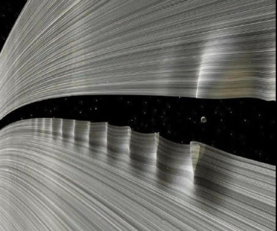 Saturn's A ring being shaped by the moon Daphnis