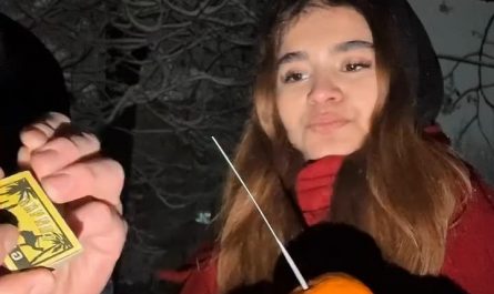 Sparkler in an orange