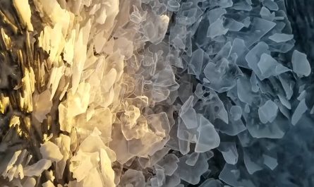 Stepping on ice shards sounds like the wind chimes of winter