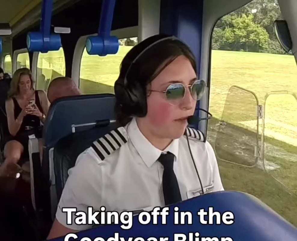 Taking off in a Goodyear Blimp. Surprising amount of tech and controls in the cockpit