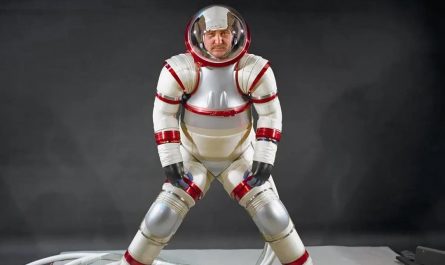 The Ax-3 prototype space suit in the 1970s.