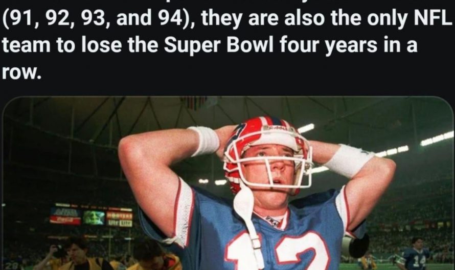 The Buffalo Bills is the only NFL team to reach four consecutive Super Bowls—and lose them all