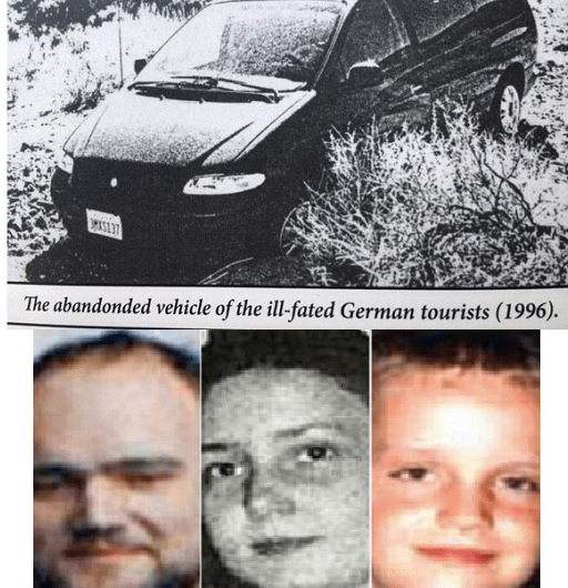 The “Death Valley Germans” is an incident of a family of four tourists from Germany who went missing in Death Valley National Park, on 23 July 1996. The family were discovered in 2009 by experienced hikers, Tom Mahood and Les Walker