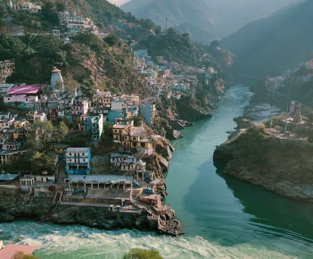 The Ganges River near to its source in the state of Uttarakhand, India.